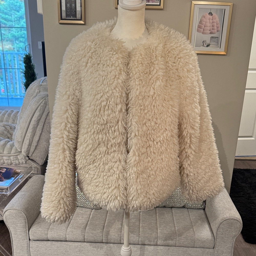 Zara Beige Teddy Jacket